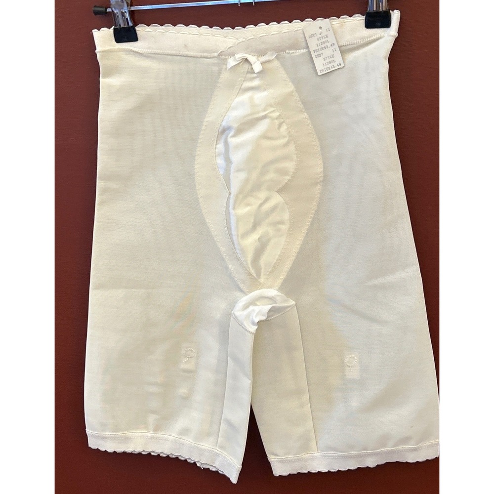 Vintage Arista Longline Girdle Rockabilly Pinup Retro 11280L Cream Medium 27-28